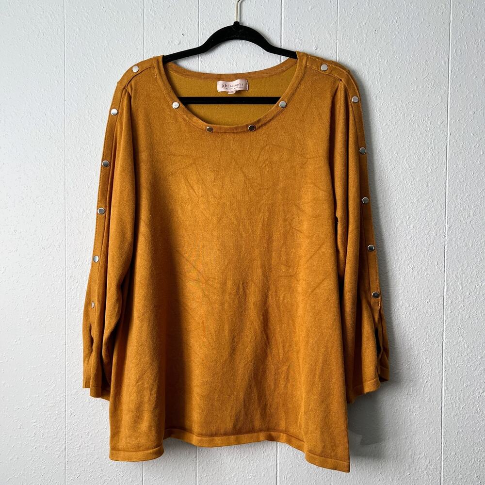 Philosophy Women Sweater 2X Soft Pullover Academia Preppy Career Workwear Casual
